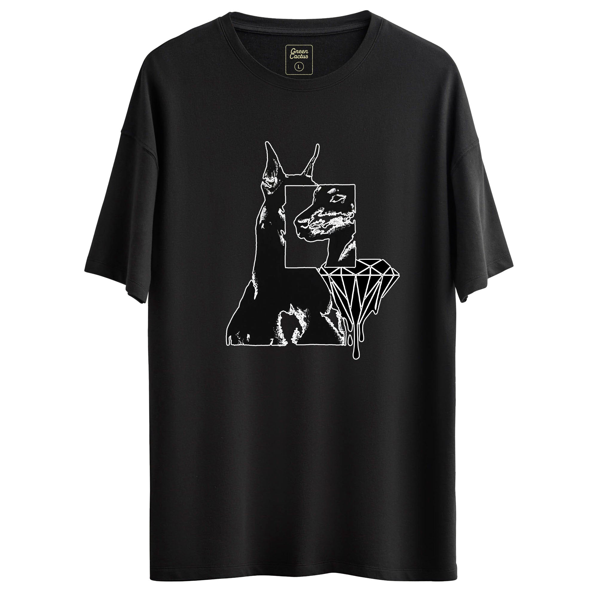 Köpek Tasarımlı Ovesize T-Shirt