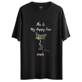 Happy Face Tasarımlı Ovesize T-Shirt