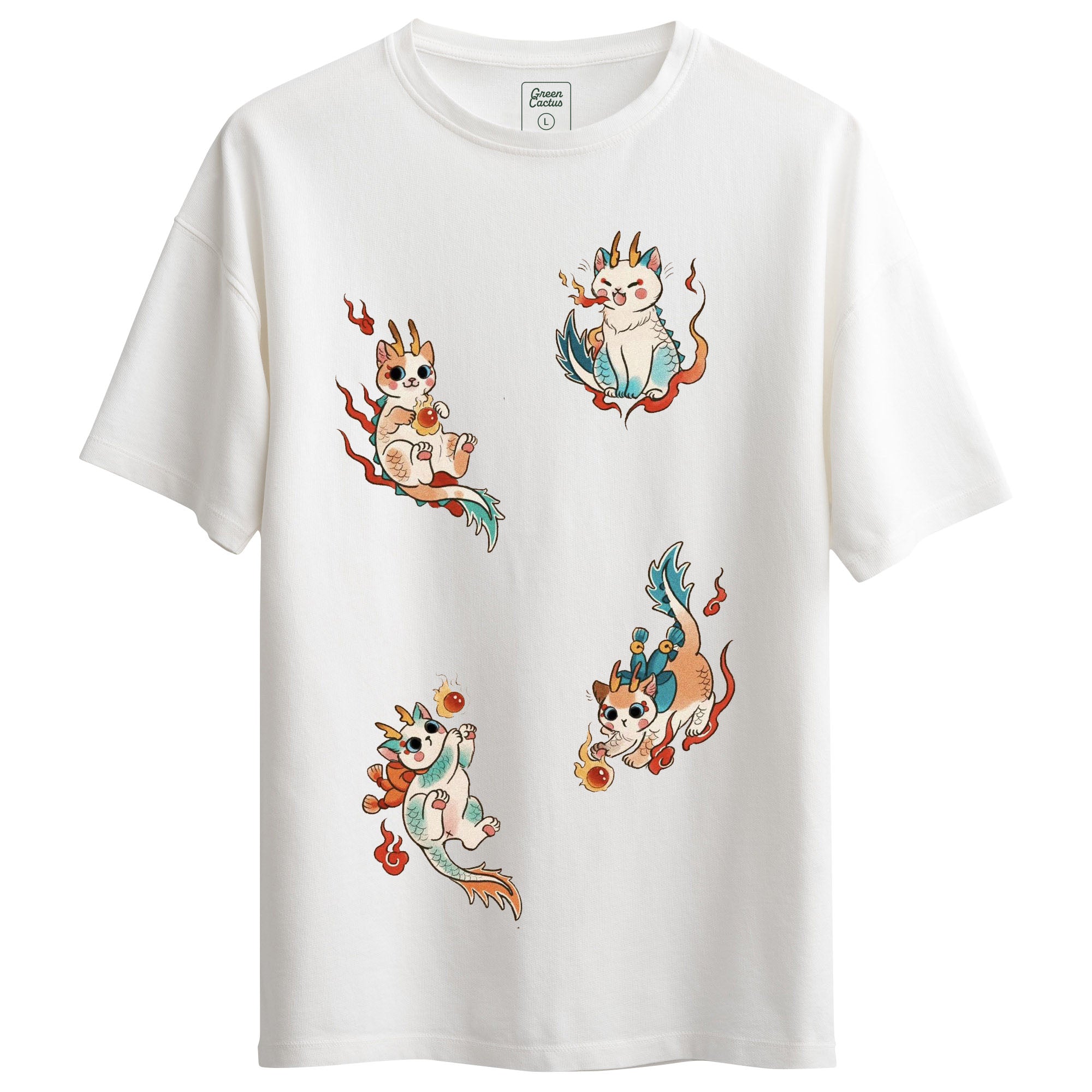 Cats Tasarımlı Ovesize T-Shirt