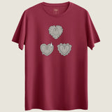 Üçlü kalp Tasarımlı Regular T-Shirt